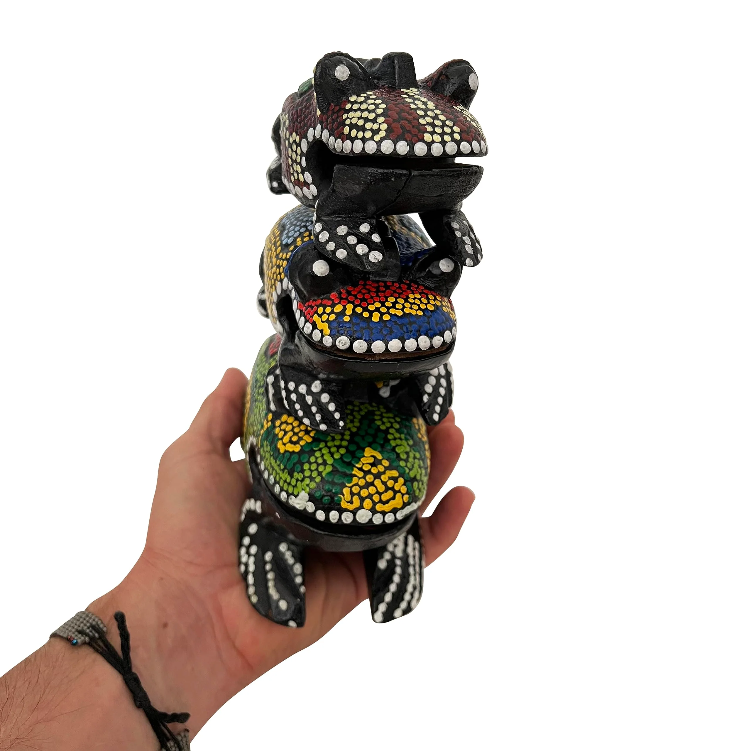 Set of 3 Hand Painted Wooden Frog Guiro Rasps - Percussion Instrument Tone Blocks FRX3P1 - Image 4