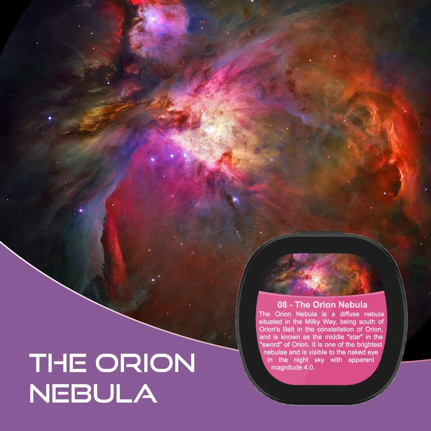 Set of 6 Replaceable Galaxy Projector Discs– for Samosvit Home Planetarium Galaxy Projector with Meteor Effect – Gift for Kids (Thematic Nebulas 1/6) Galaxy Disc Thematic 1/6 - Image 5