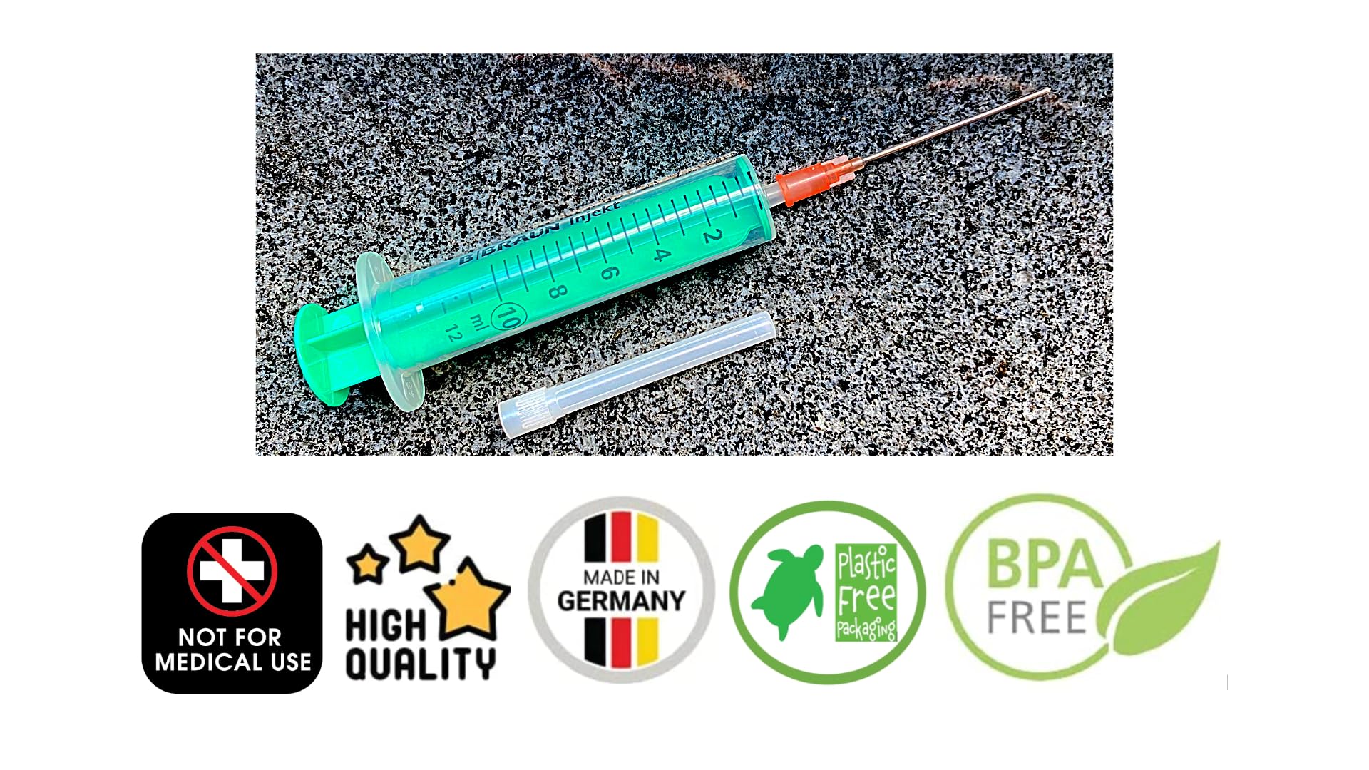 Set of Laboratory Syringes Liquid Syringe Hobby Syringe with Blunt Needle Various Sizes for E-Liquid Aroma Hobby and Home Work (Set 1 x 10 ml) Set 1x 10ml - Image 4