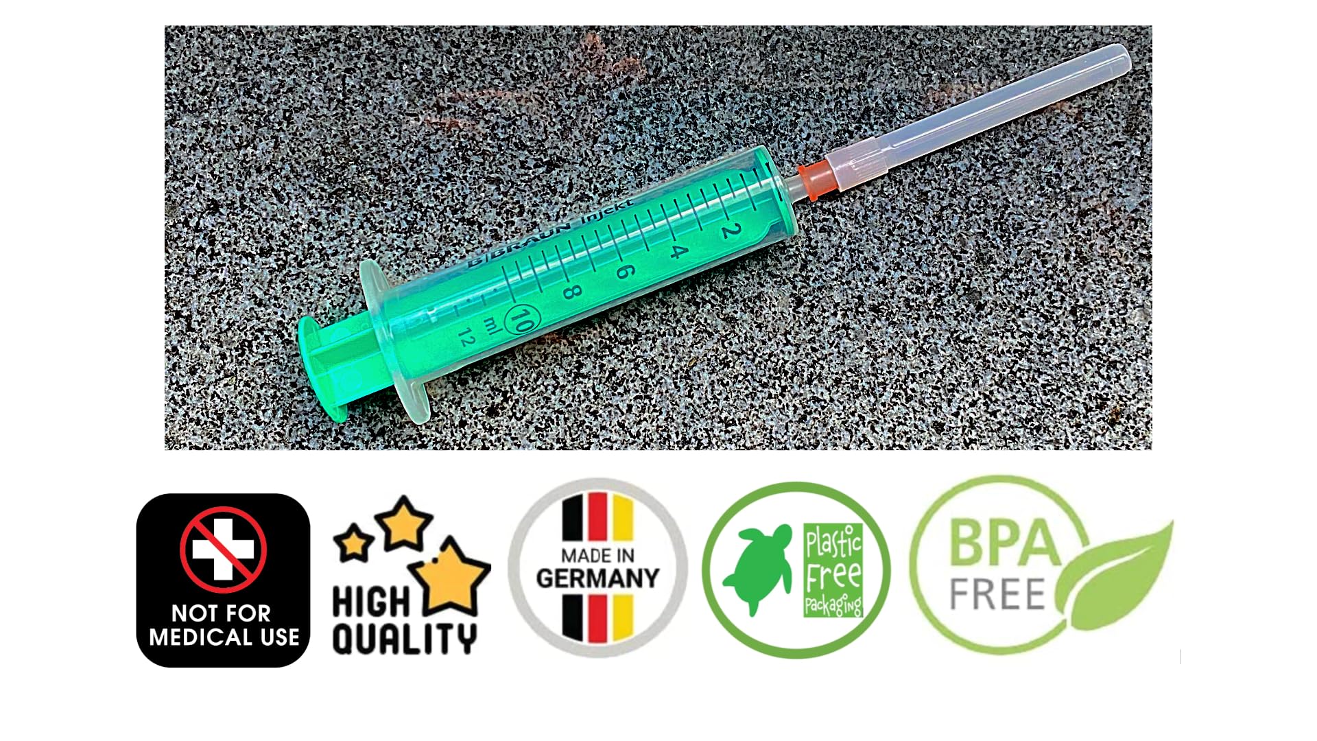 Set of Laboratory Syringes Liquid Syringe Hobby Syringe with Blunt Needle Various Sizes for E-Liquid Aroma Hobby and Home Work (Set 1 x 10 ml) Set 1x 10ml - Image 6
