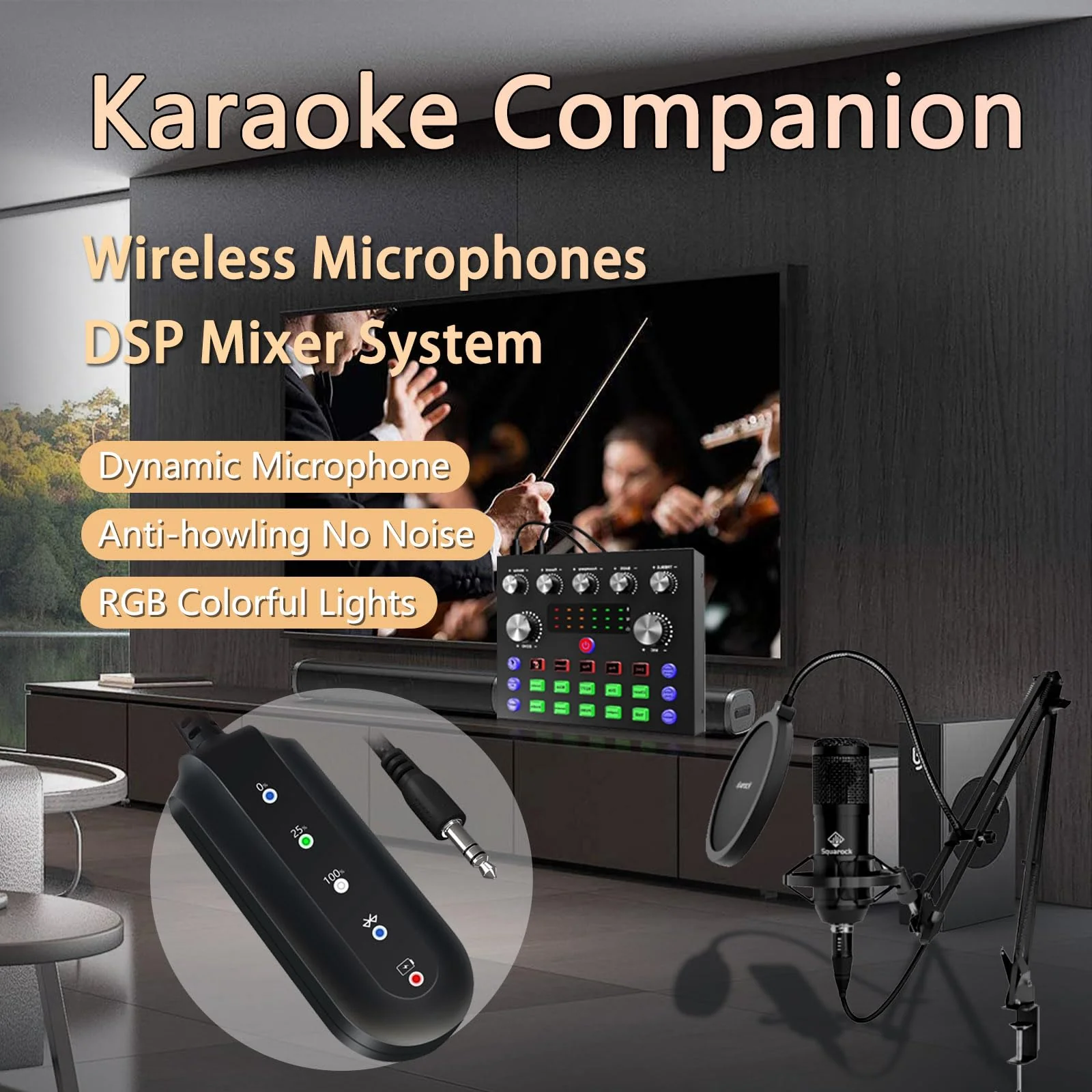 SETHDA Podcast Equipment, Karaoke Companion, Karaoke Mixer System, Recording Studio with Voice Changer - 3.5mm Audio Interface for Laptop Computer Vlog Living Broadcast Live Streaming YouTube TikTok - Image 2