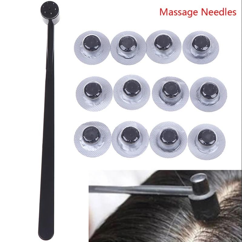 Seven Star Needle Set, Seven Stars Dermal Needle Hammer Set, Seven Star Needle Hammer Plum Blossom Skin Hammer Made of Stainless Steel with 12 Replacement Heads for Hair Loss, Medical Physiotherapy - Image 3
