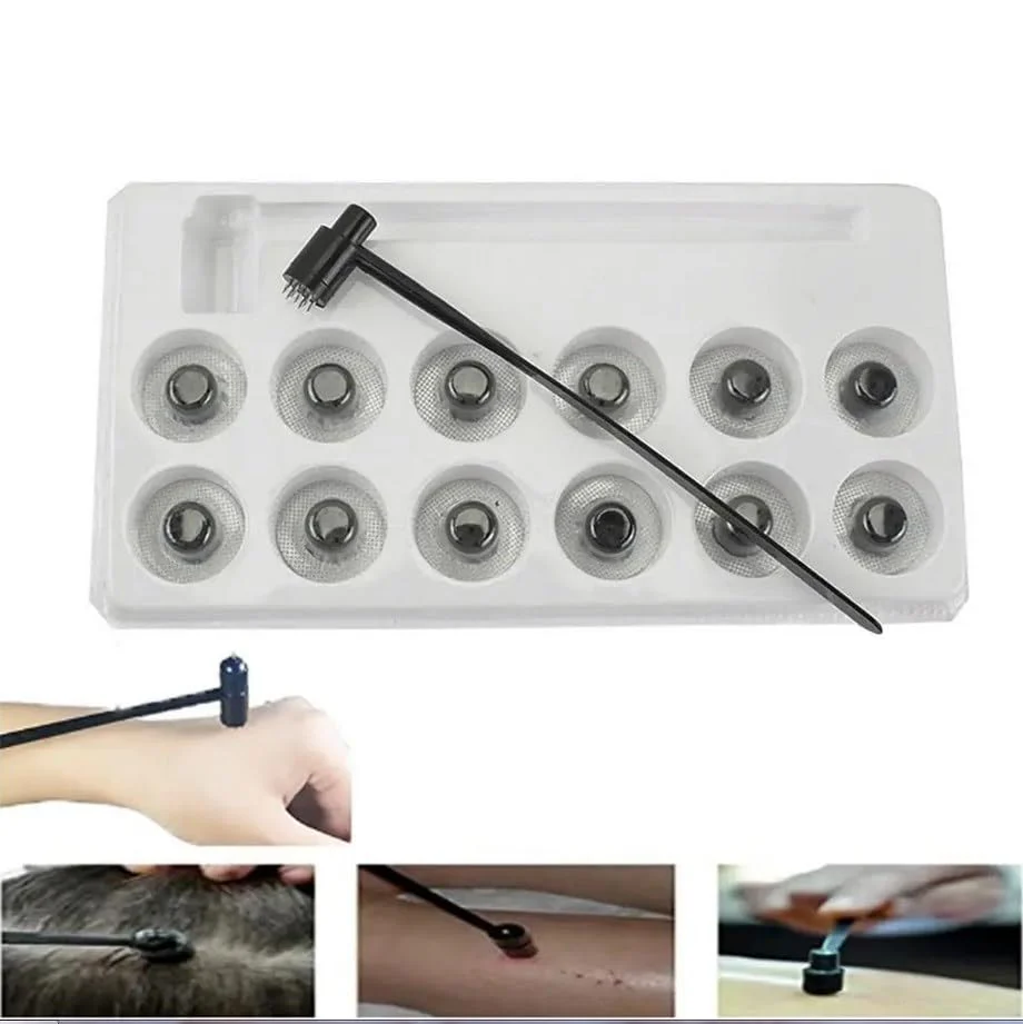 Seven Star Needle Set, Seven Stars Dermal Needle Hammer Set, Seven Star Needle Hammer Plum Blossom Skin Hammer Made of Stainless Steel with 12 Replacement Heads for Hair Loss, Medical Physiotherapy - Image 7