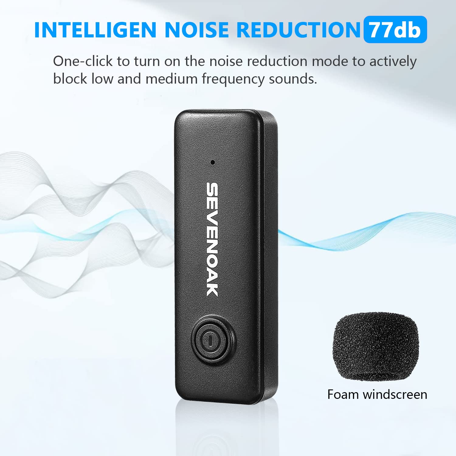 Sevenoak Wireless Lavalier Microphone for iPhone,MFi Certified, Plug Play Noise Cancelling Lapel Mic,196ft Transmission,10H Working Time,Cordless Clip on Mic for Video Recording Live Streaming Lightning-1 - Image 4