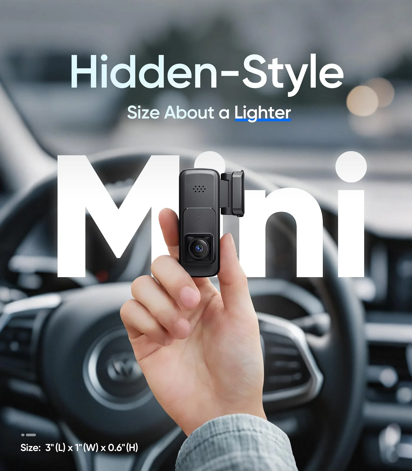 Seventour Mini 2K Dash Cam Front for Cars, Dash Camera for Cars, Dashcam Built-in WiFi with APP Control, 170°Wide Angle, WDR, 24H ParkingMode, Night Vision, G-Sensor, Includes 32GB Card DR-1 - Image 2