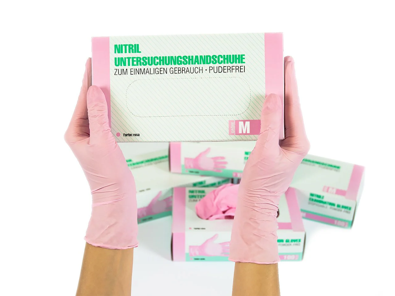 SF Nitrile Gloves M Pink - Pack of 100 Disposable Gloves, Medical Gloves, Powder-Free, Latex Free, Disposable Gloves for Cooking, Cleaning, Medicine, Kitchen, Cosmetics, Household - Image 10