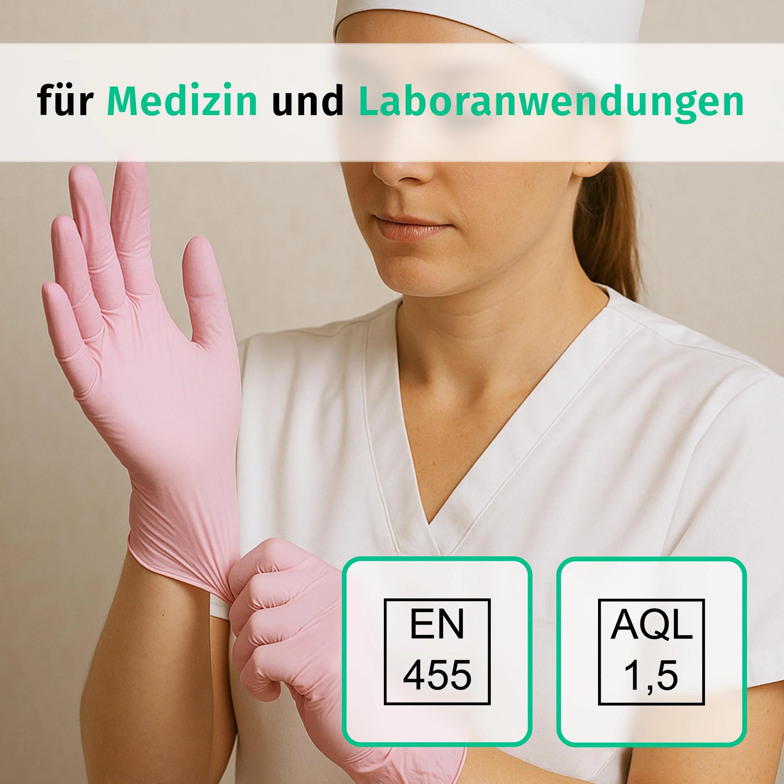 SF Nitrile Gloves M Pink - Pack of 100 Disposable Gloves, Medical Gloves, Powder-Free, Latex Free, Disposable Gloves for Cooking, Cleaning, Medicine, Kitchen, Cosmetics, Household - Image 5