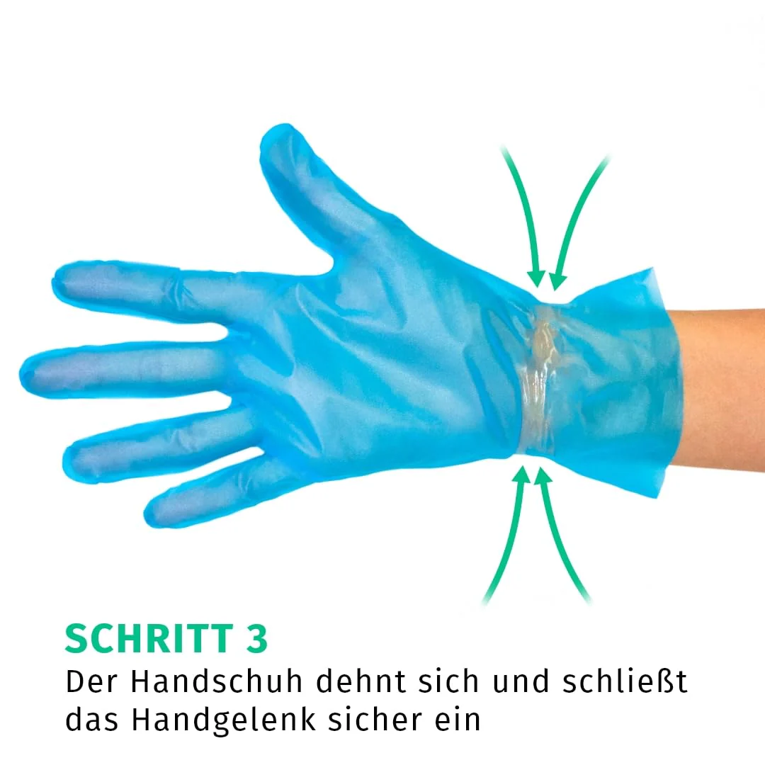SF TPE Disposable Gloves, Size L, Pack of 200/Box, Disposable Examination Gloves, TPE Gloves, Powder-Free, Latex-Free, Non-Sterile, Latex-Free, Food Gloves L (200 Stück) blue - Image 5