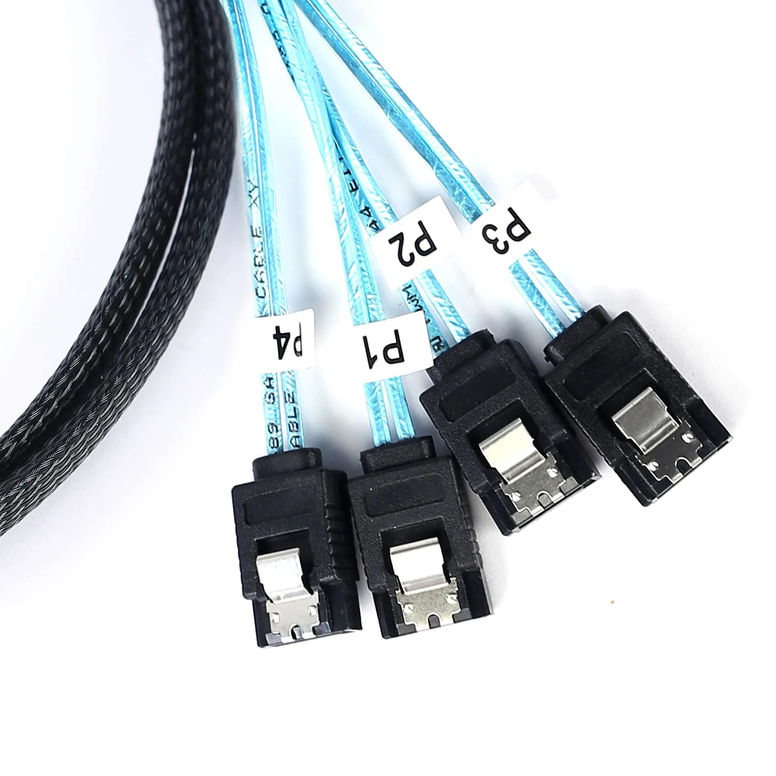 SFF-8643 to SATA:0.5M Mini SAS to SATA Cable Mini SAS Breakout Cable SFF 8643 to SATA Mini SAS HD to SATA SAS to 4X SATA Breakout Cable (1.6FT) 1.6FT 1PACK - Image 2
