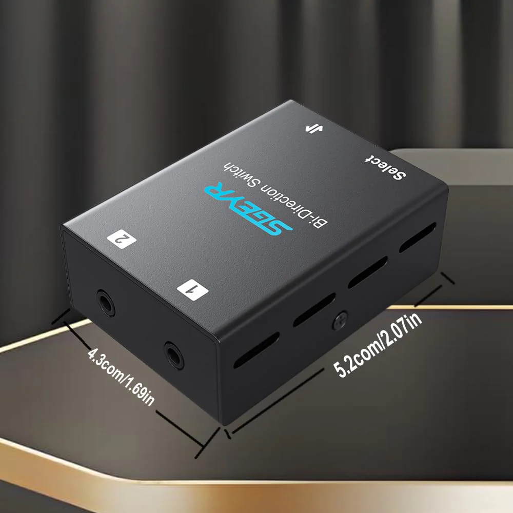 SGEYR Audio Switcher 3.5mm Bi-Direction Switch 2-in-1 Out/ 1-in-2 Out Audio Stereo Mixer Mini Sound Mixer for PC Versatile Connectivity - Image 6