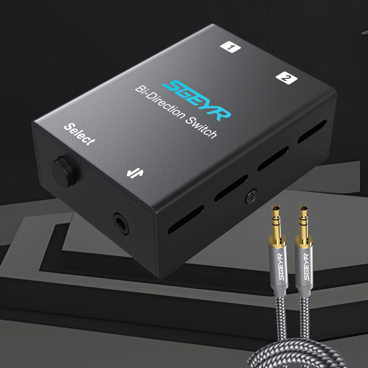 SGEYR Audio Switcher 3.5mm Bi-Direction Switch 2-in-1 Out/ 1-in-2 Out Audio Stereo Mixer Mini Sound Mixer for PC Versatile Connectivity - Image 7