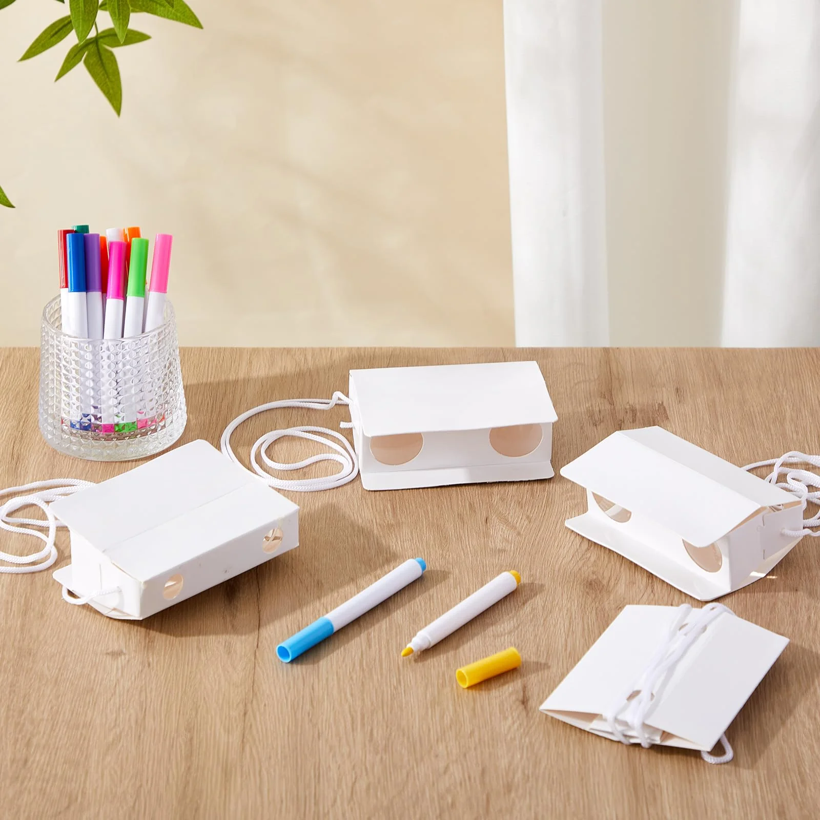Shappy 30 Pcs DIY Cardboard Binocular Craft Kit for Kids, Make Your Own Toy Binocular with Marker and String Classroom Art Activity for Kindergarten Elementary School 100 Days of School Party Favor - Image 7