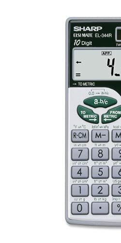 Sharp EL344RB 10-Digit Calculator with Punctuation, Metric Converter, Solar Powered LCD Display, Small Pocket Calculator for Students and Professionals - Image 2