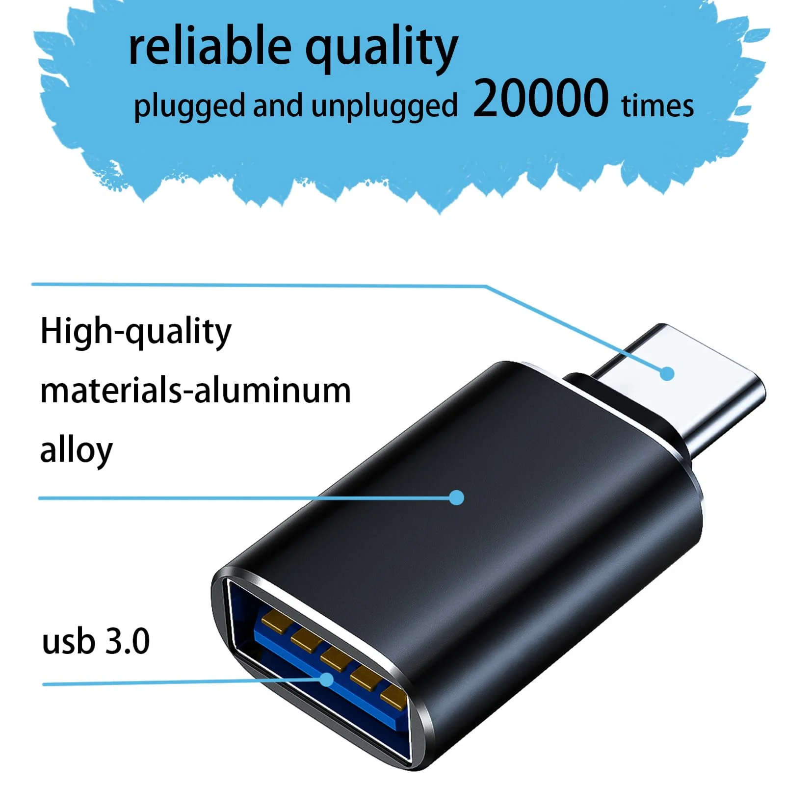 SheraF 4 Pack USB to USB C OTG Adapter, 2Pack Type C Female to A Male Charger Converter 2Pack USB C Male to USB 3.0 Female Adapter Thunderbolt 4 Converter iWatch 8 9,15 14 13 Pro Max - Image 2