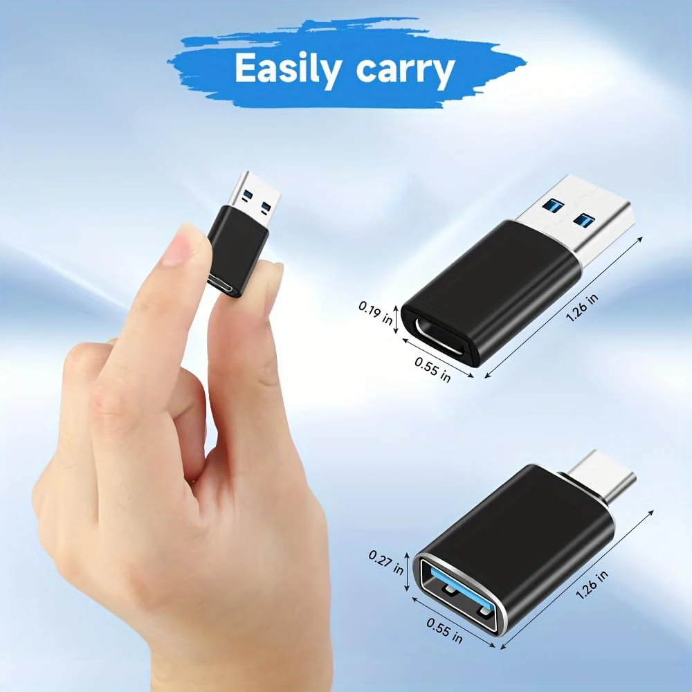 SheraF 4 Pack USB to USB C OTG Adapter, 2Pack Type C Female to A Male Charger Converter 2Pack USB C Male to USB 3.0 Female Adapter Thunderbolt 4 Converter iWatch 8 9,15 14 13 Pro Max - Image 4