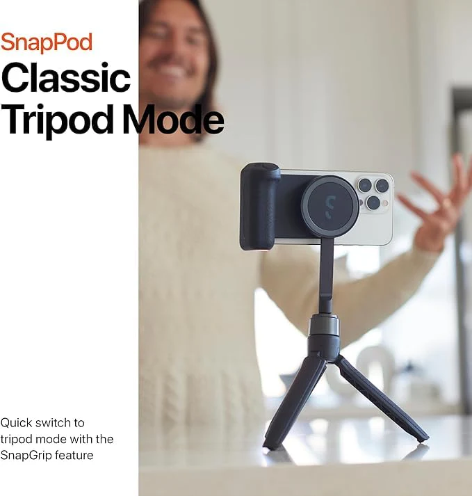 ShiftCam SnapStand Mini - Video Selfie Stick and Tripod - Magnetic Mount Snaps on to Any Phone - Tiltable Design | Midnight - Image 4