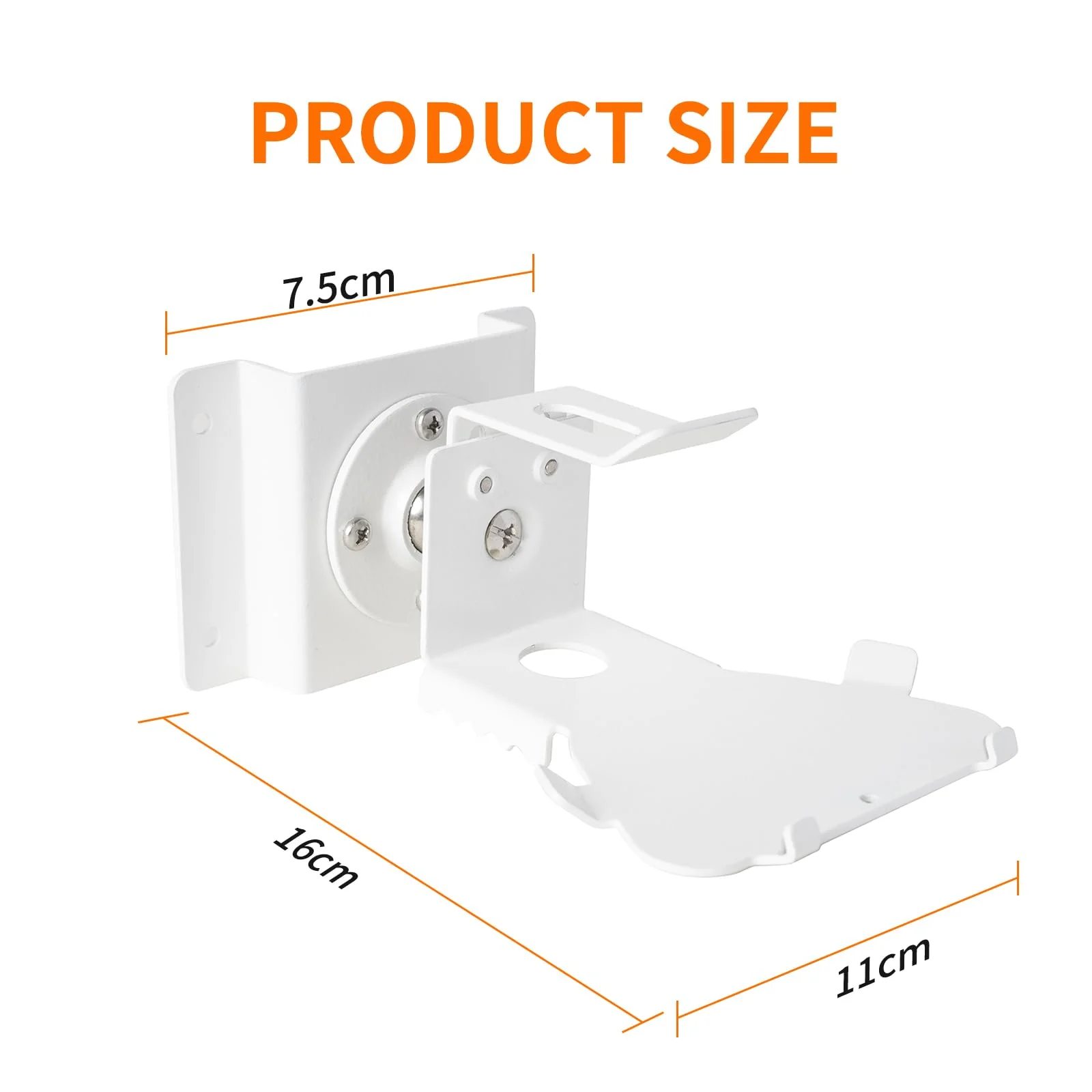 shinar Metal Wall Mount ONLY for Echo Show 5 (3rd Generation) - Swivels up to 360° / Tilts -70° / +70°,Mount Stand Compatible with Show 5 (3rd Gen)&iPhone Models with Wiremanagement (White) White - Image 2