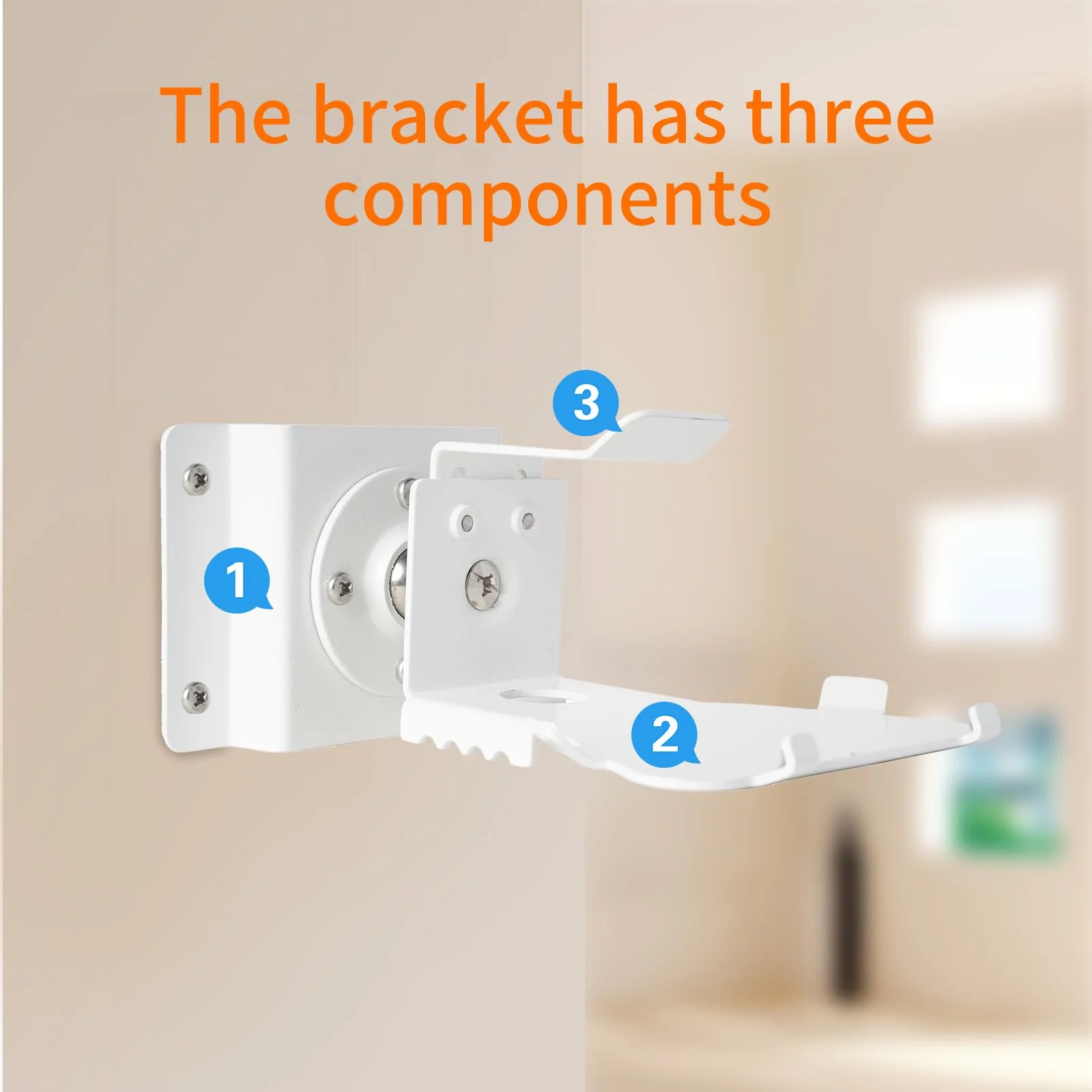 shinar Metal Wall Mount ONLY for Echo Show 5 (3rd Generation) - Swivels up to 360° / Tilts -70° / +70°,Mount Stand Compatible with Show 5 (3rd Gen)&iPhone Models with Wiremanagement (White) White - Image 5