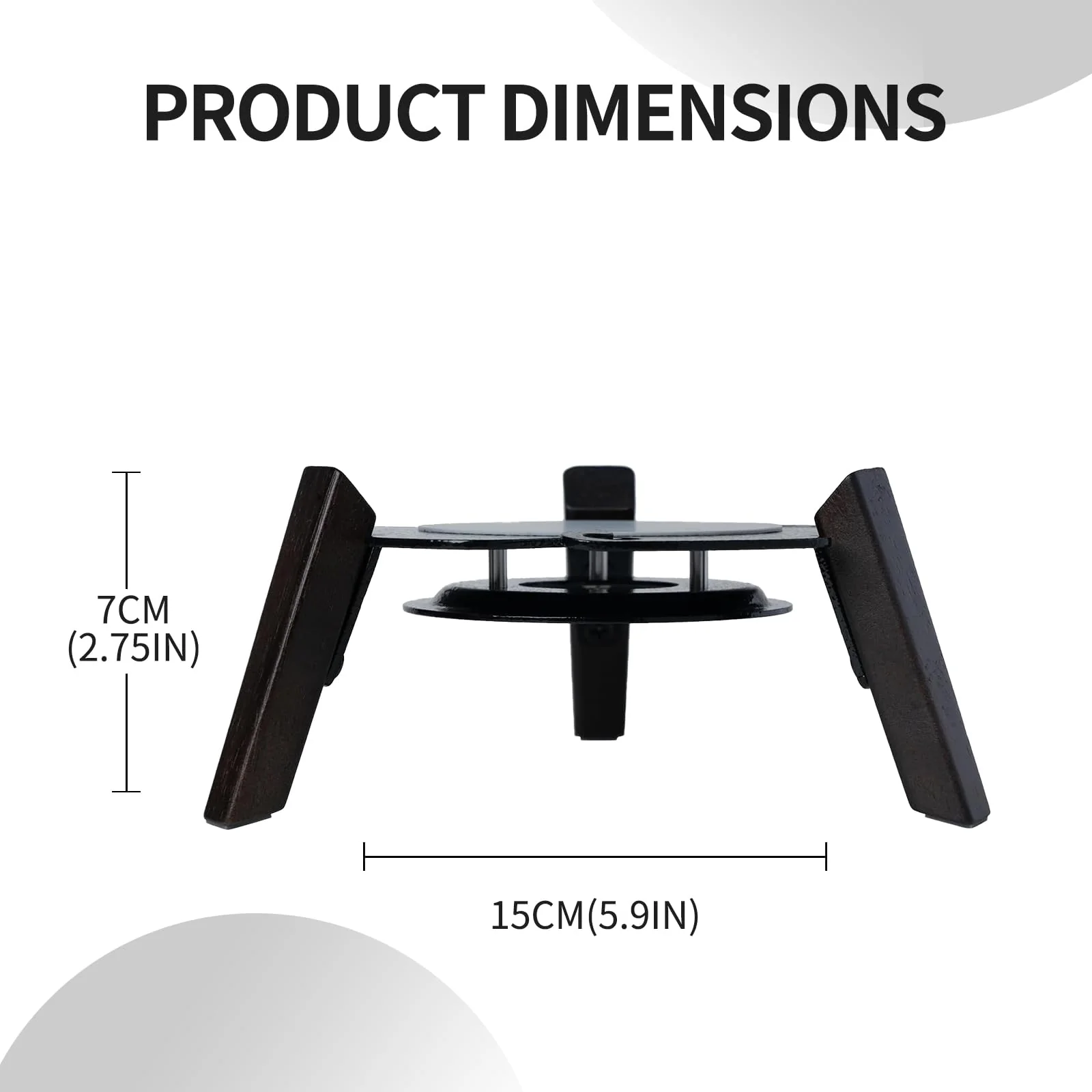 shinar Real Wood Desktop Speaker Stands,Table Desk Stand Compatible for Sonos Era 100 with Cable Management Table Wooden Mount Holder for sonos 100 (Black) Black - Image 2