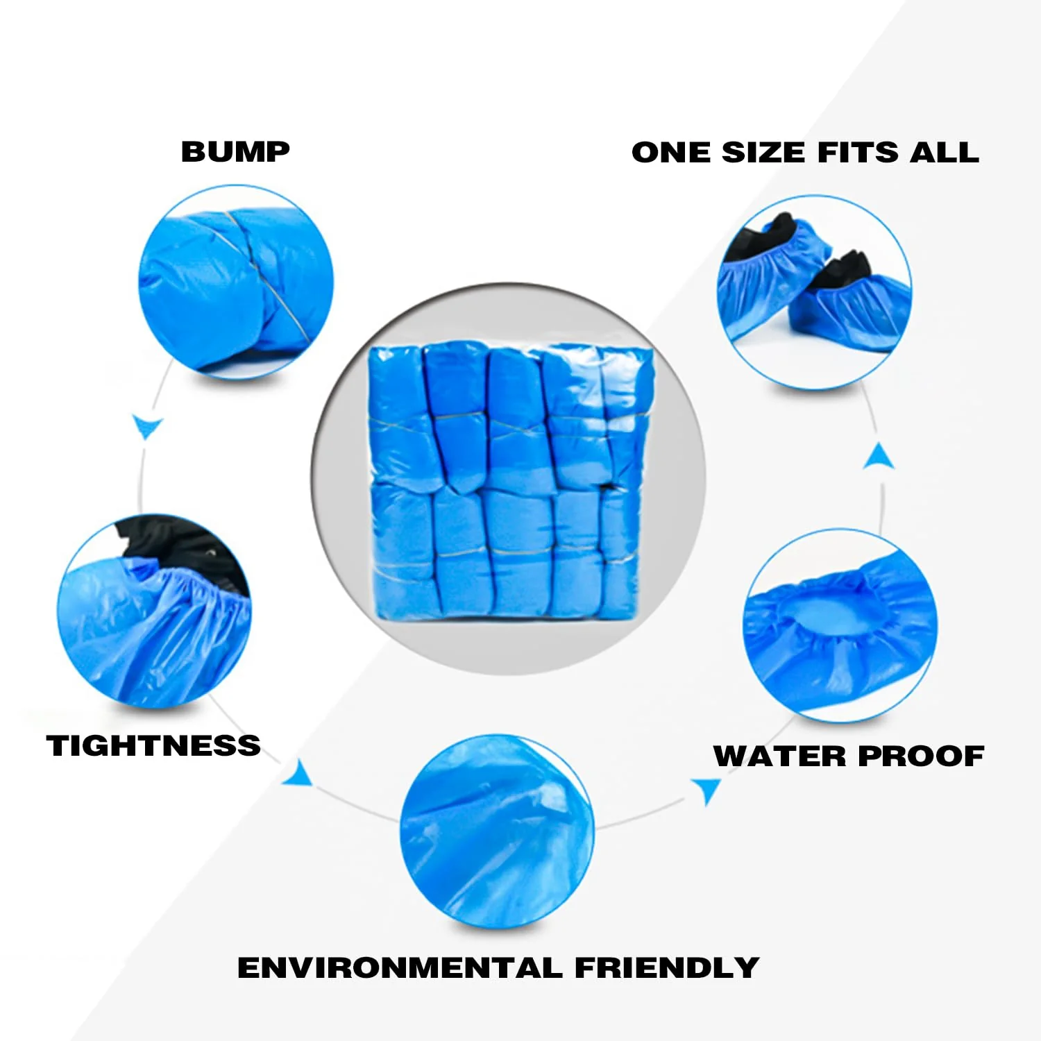 Shoe Covers, Pack of 100 Blue Overshoes, PE Shoe Covers, Universal Size Overshoes, Shoe Covers to Keep Shoes/Floors/Carpets Clean and Tidy - Image 3