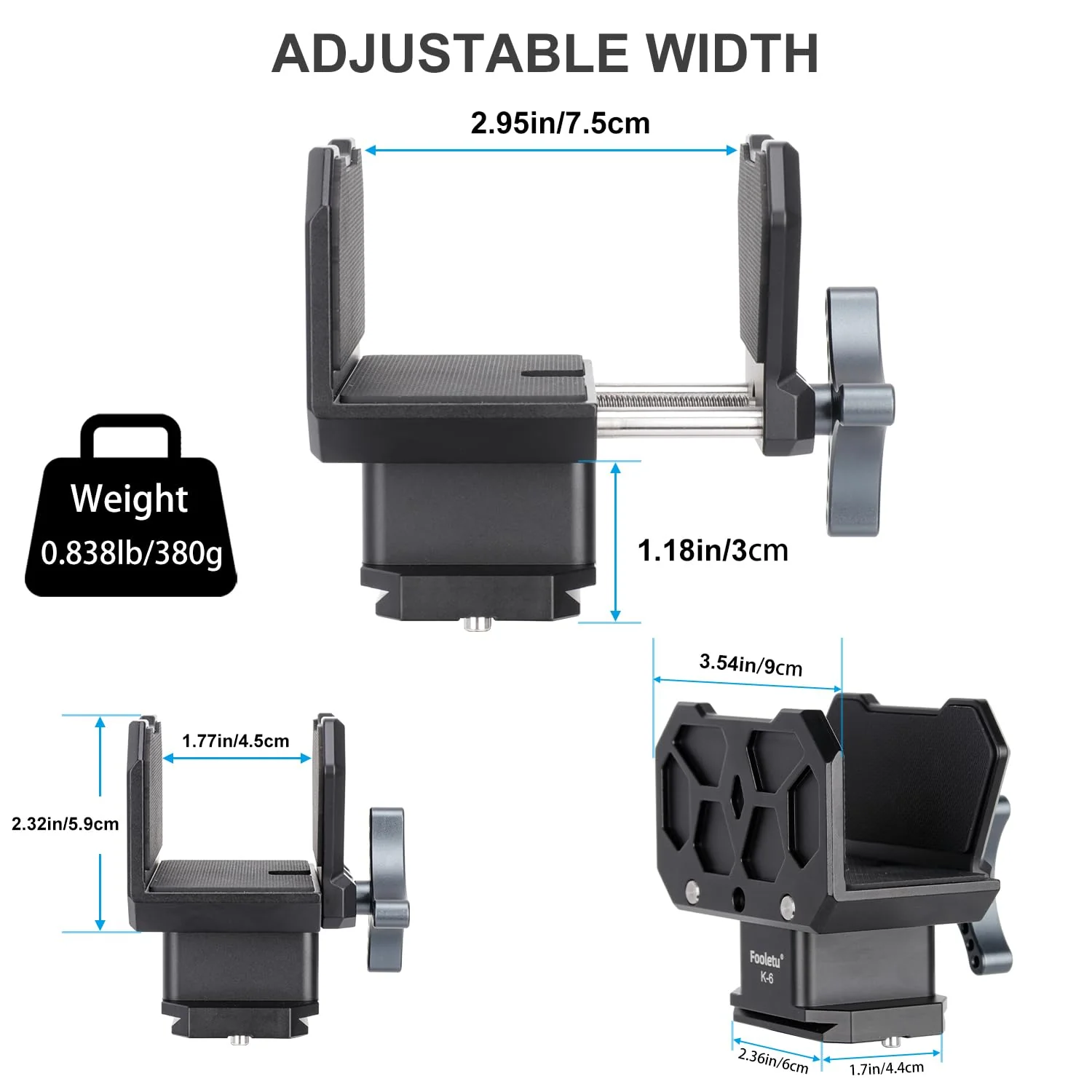 Shooting Saddle Clamp Tripod Rifle Clamp Arca Swiss Rifle Saddle Mount with Quick Release Plates Rail for Hunting and Shooting Gun Rifle Crossbow Shooting Rest, Universal Rest Head Clamp - Image 6