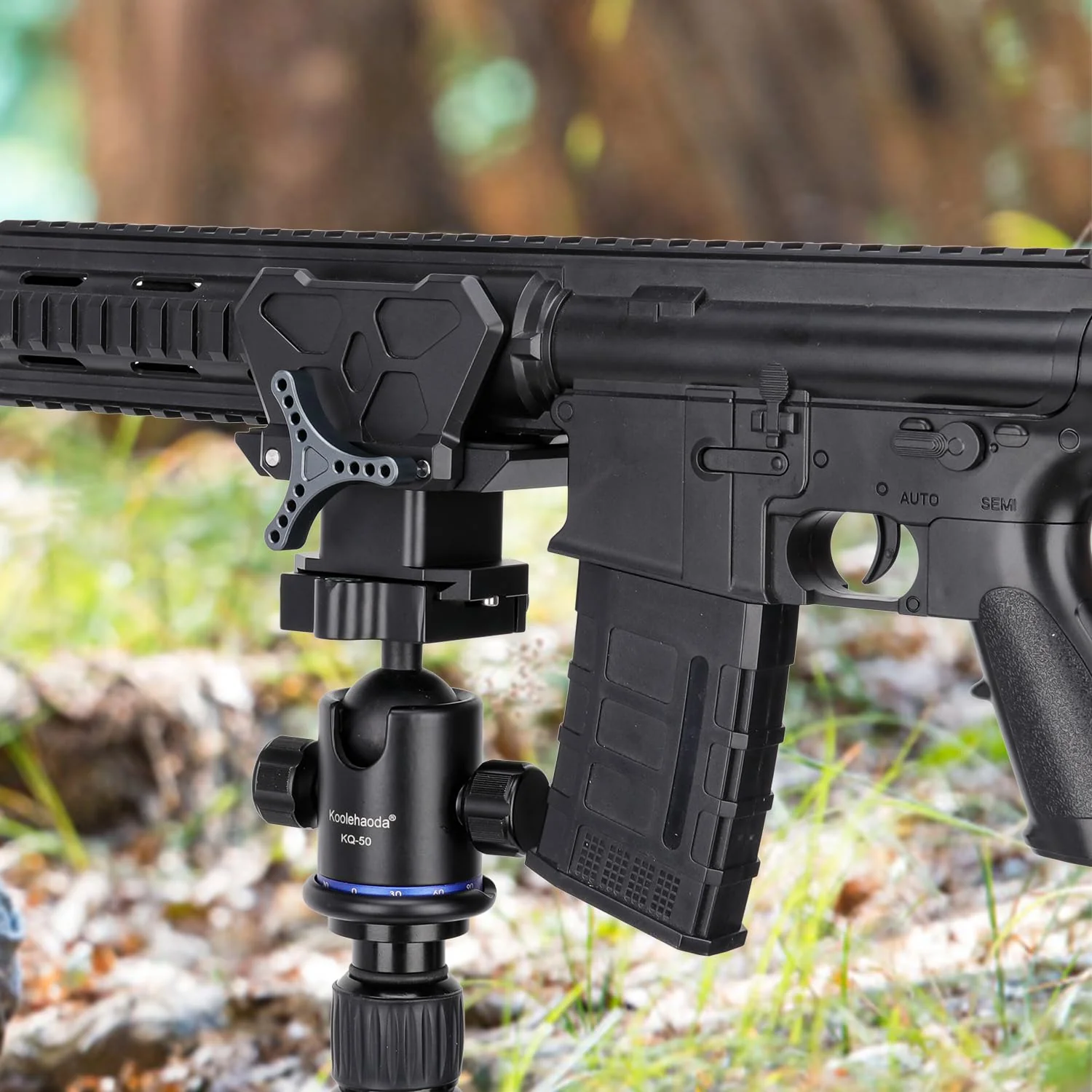 Shooting Saddle Clamp Tripod Rifle Clamp Arca Swiss Rifle Saddle Mount with Quick Release Plates Rail for Hunting and Shooting Gun Rifle Crossbow Shooting Rest, Universal Rest Head Clamp - Image 7