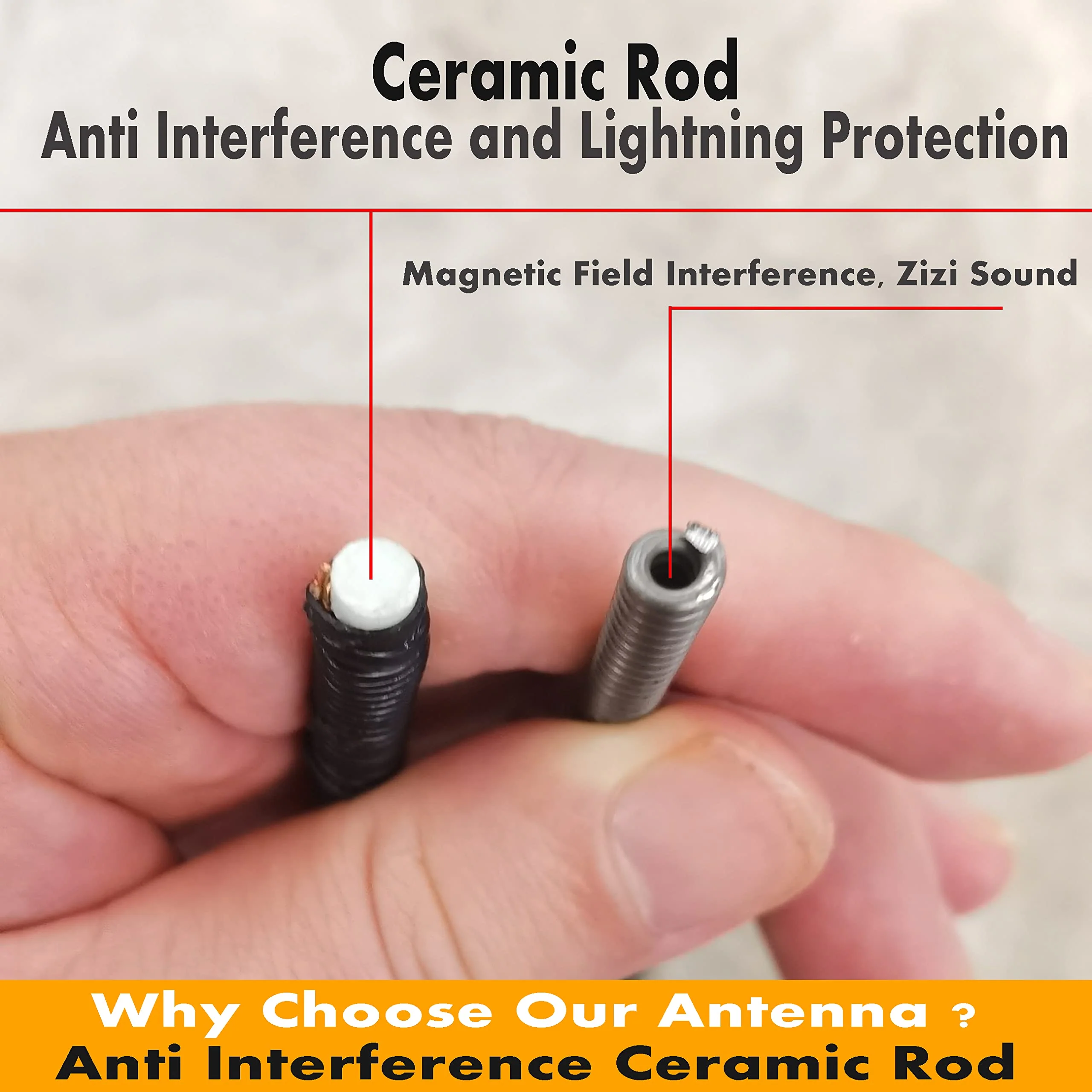 Short Rubber Antenna for Jeep Liberty (2002-2007), Jeep Liberty Antenna - Car Wash Proof, 6 3/4 Inch Internal Copper Coil Antenna Mast Replacement - Image 4