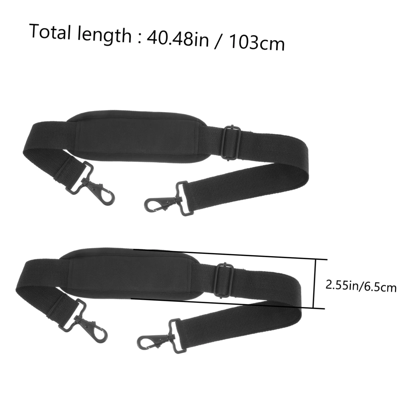 Shoulder Strap 2pcs Violin Case Shoulder Strap Canvas Black Shoulder Straps Padded Shoulder Bags Postman Shoulder Strap Backpack Straps Replacement Shoulder Strap for Bag - Image 3
