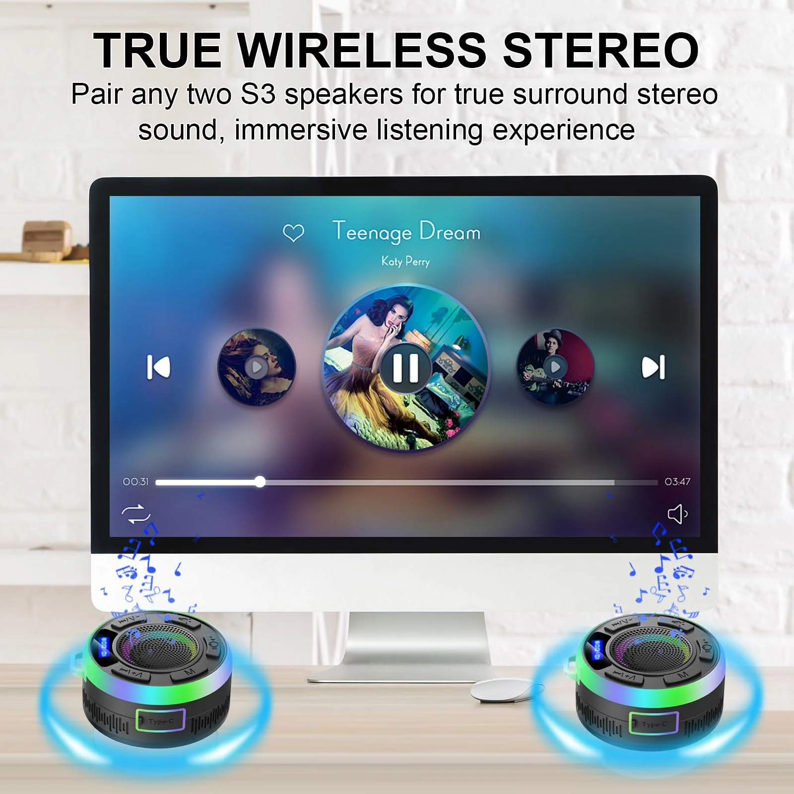 Shower Bluetooth Speaker IPX7 Waterproof, Portable Bluetooth Speakers with Suction Cup and Time Display, Crystal Sound&Bass LED Light 1100mAh, Wireless Shower Speaker for Outdoor/Kayak/ Gifts/Beach Black - Image 5