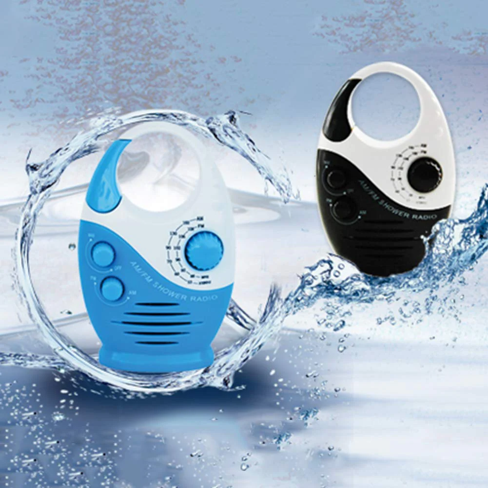 Shower Radio, Bathroom Radio AM FM, Waterproof Hanging Shower Radio Adjustable Volume black - Image 7