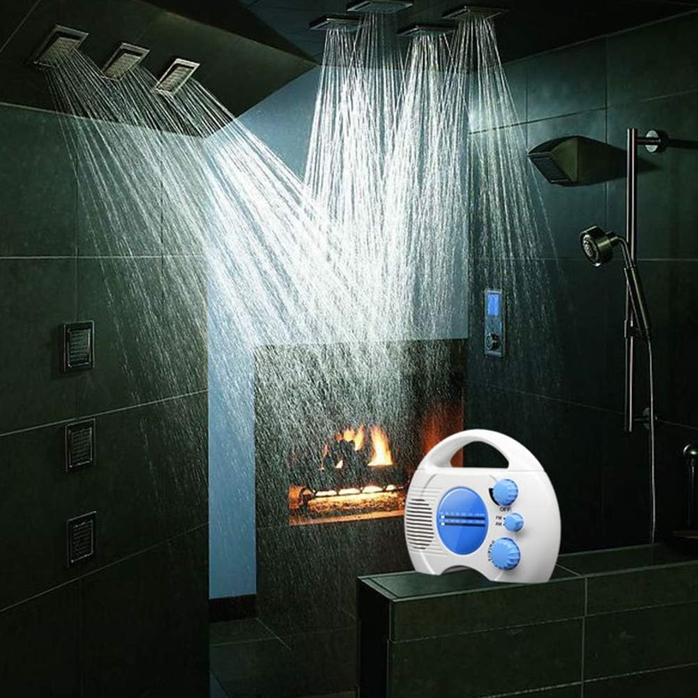 Shower Radio, Portable AM/FM Waterproof Hanging Shower Radio, Shower Radio Built-in Speaker Adjustable Volume Battery Operated Shower Radios for Bathroom Kitchen, Outdoor - Image 7