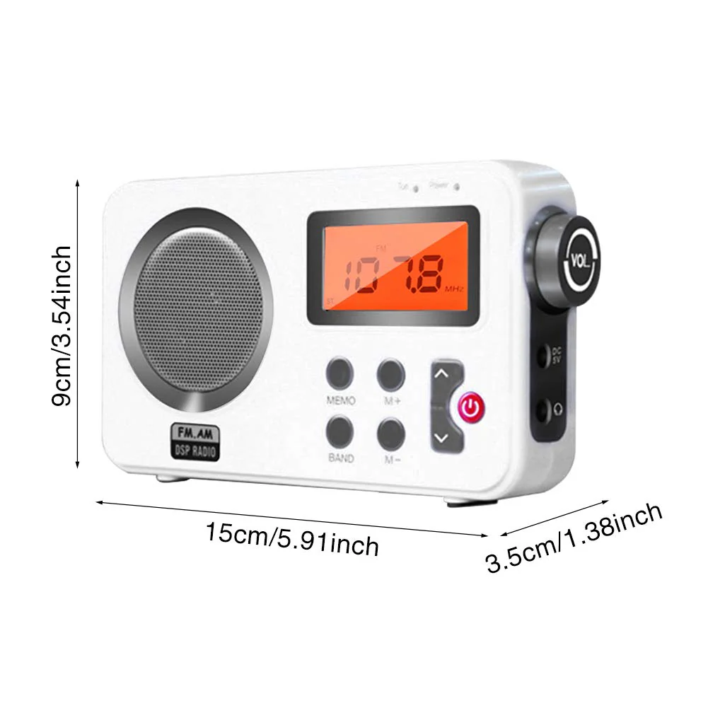 Shower Radio Speaker, AM/FM Radio with LCD Display,Portable Stereo Radio with Earphone Port for Home, Beach,Hot Tub, Bathroom, Outdoor 5.91x1.38x3.54 inch - Image 2