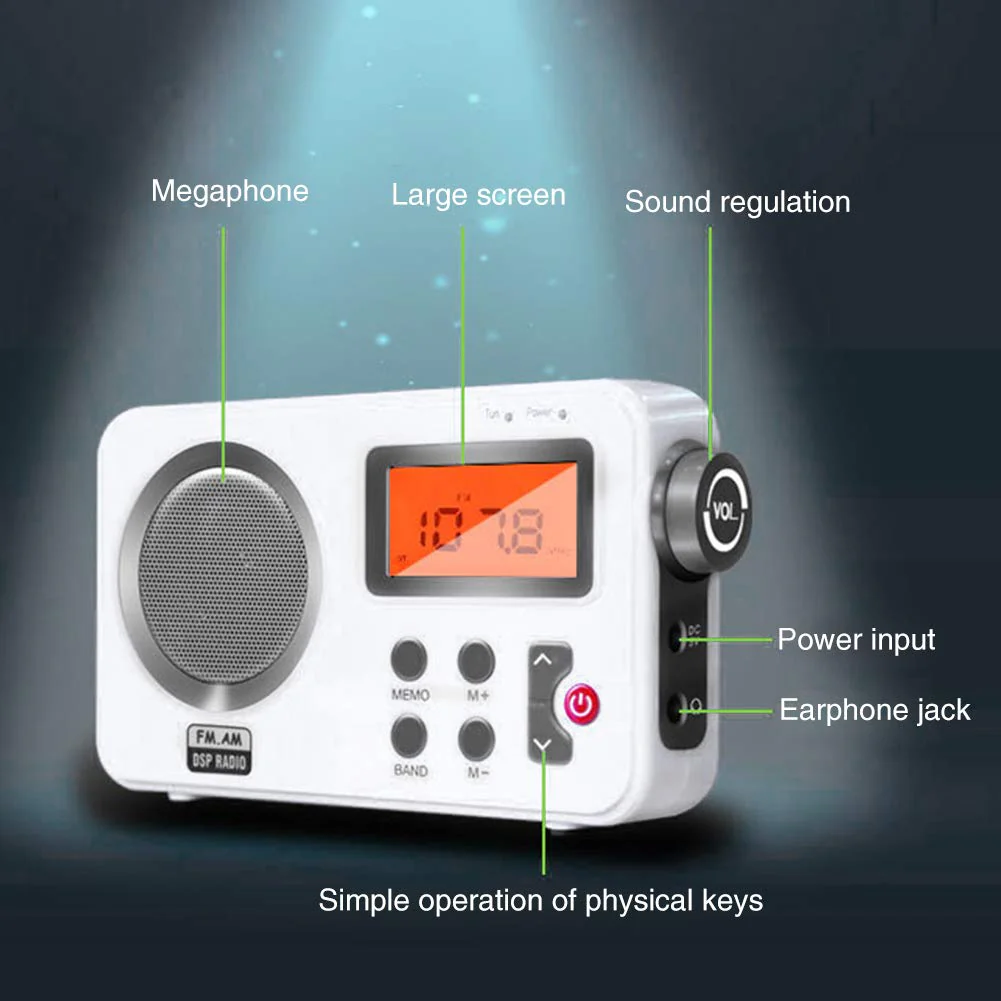 Shower Radio Speaker, AM/FM Radio with LCD Display,Portable Stereo Radio with Earphone Port for Home, Beach,Hot Tub, Bathroom, Outdoor 5.91x1.38x3.54 inch - Image 6