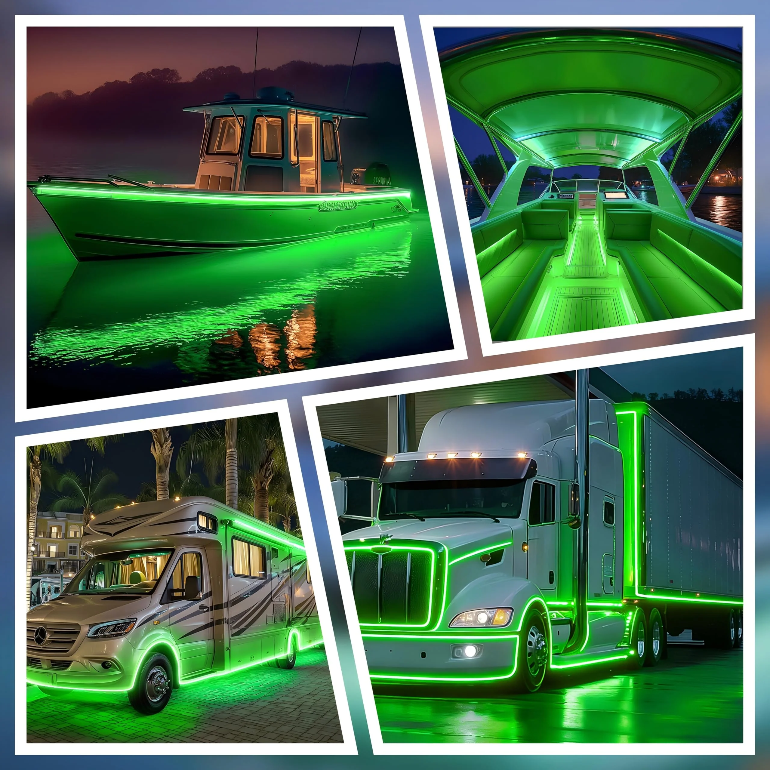 SHUNLEE Led Boat Lights Green 40FT, IP67 COB Waterproof Marine Pontoon Led Lights, Boat Interior Strip Lights for Pontoon, Deck, Night Fishing, Kayak, RV, Bass (40FT-Green) 40FT-Green - Image 7
