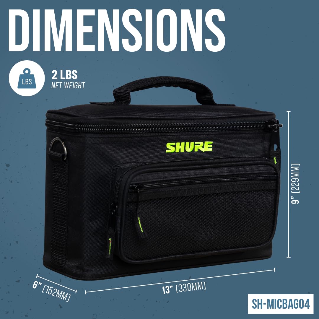 Shure by Gator Padded Microphone Bag that Holds Up to 4 Mics; (SH-MICBAG04) Holds 4 Mics - Image 6