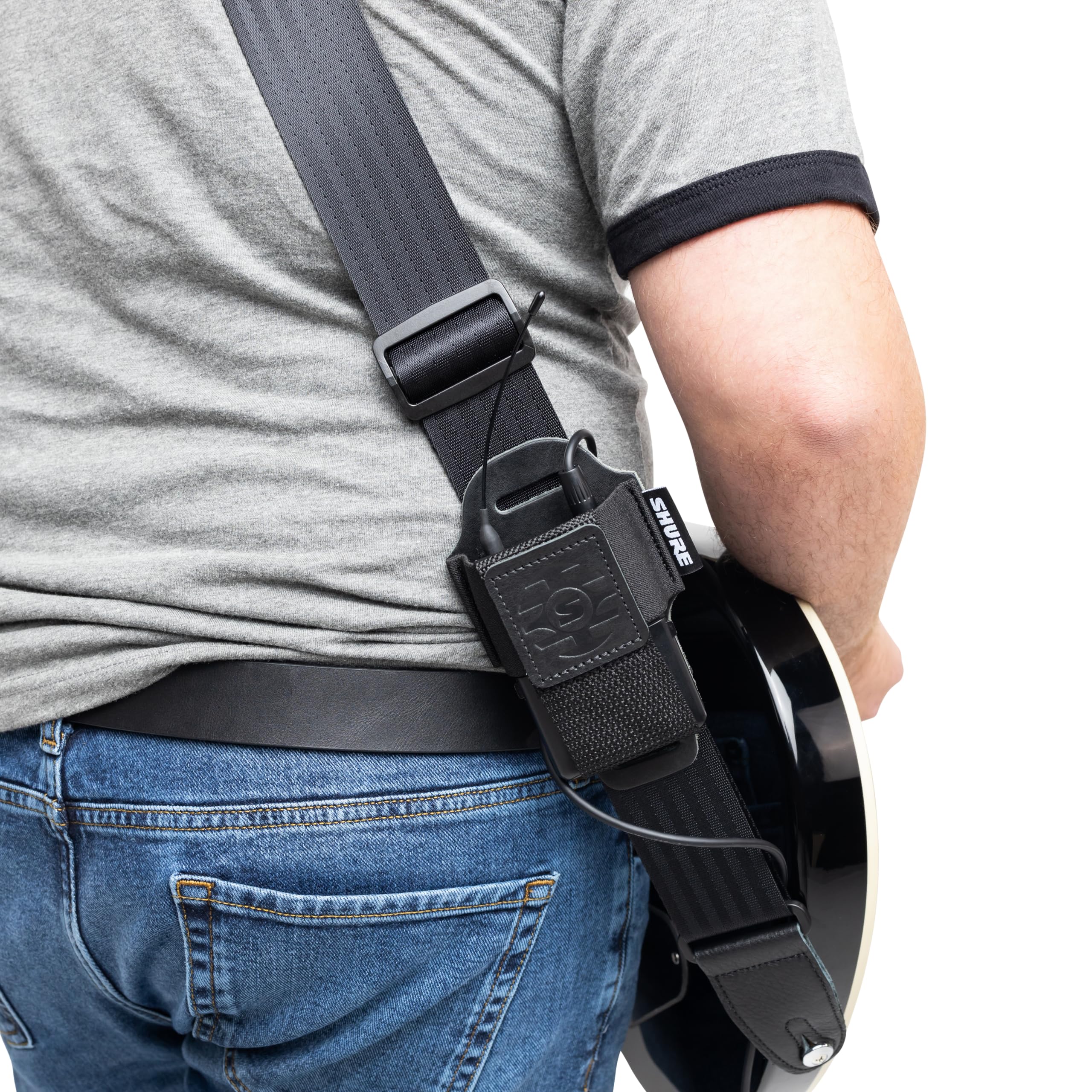 Shure by Gator Premium Black Leather Wireless Bodypack Transmitter Pouch; (SH-BODYPACK-PBK-L) - Image 11