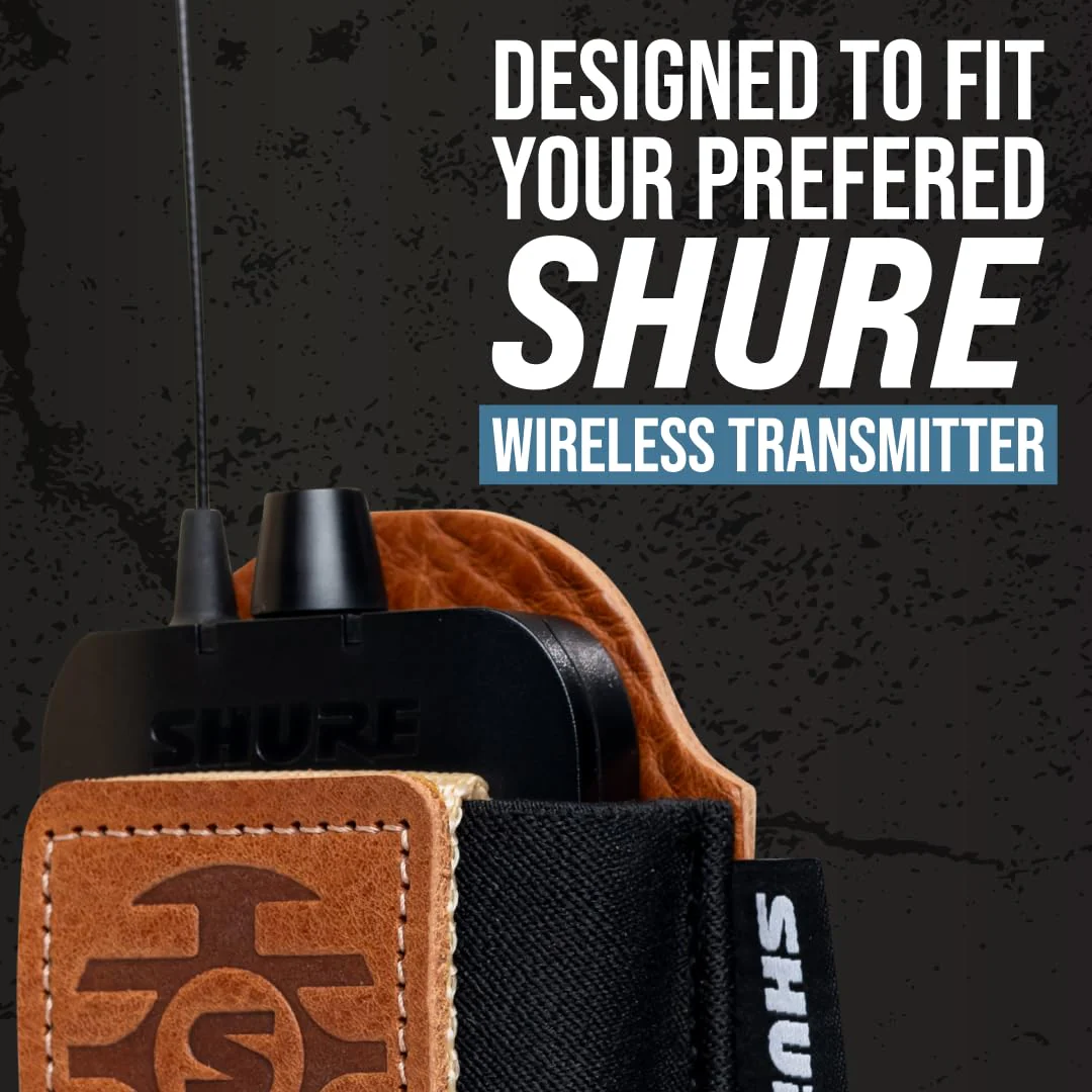 Shure by Gator Premium Black Leather Wireless Bodypack Transmitter Pouch; (SH-BODYPACK-PBK-L) - Image 3