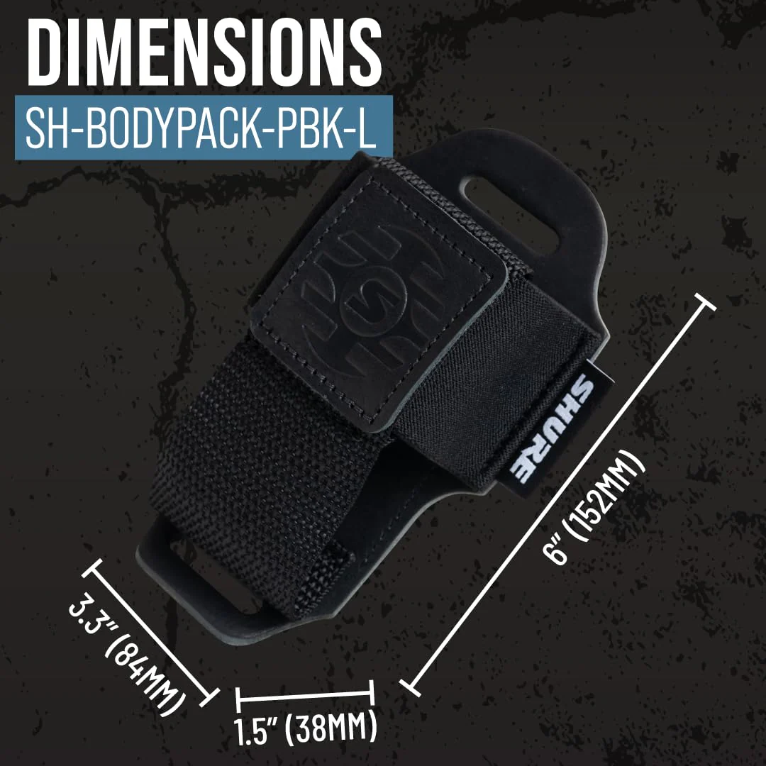 Shure by Gator Premium Black Leather Wireless Bodypack Transmitter Pouch; (SH-BODYPACK-PBK-L) - Image 6