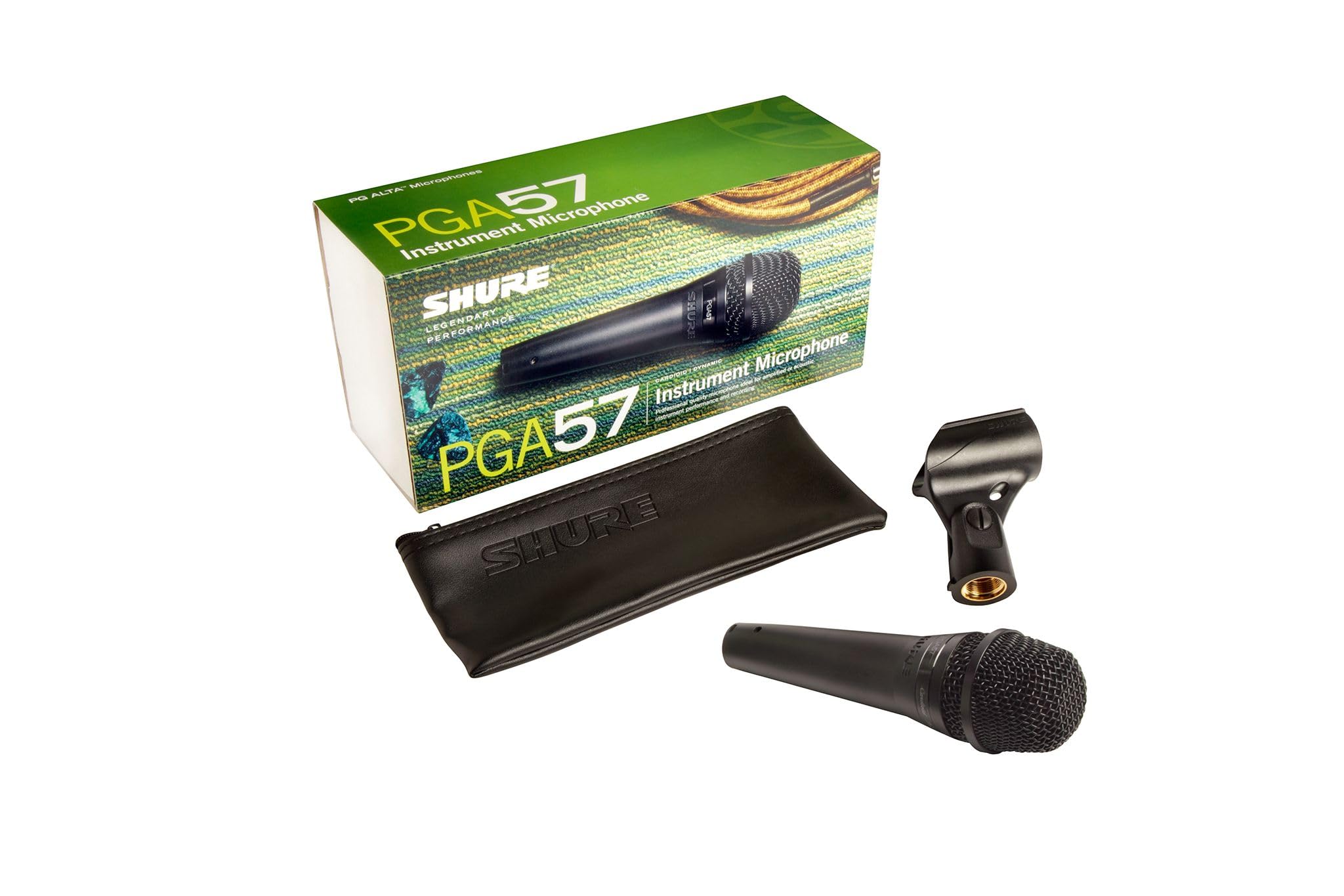 Shure PGA57 Dynamic Microphone - Professional Quality Instrument Mic with Cardioid Pick-up Pattern, 3-in XLR Connector, Stand Adapter and Zipper Pouch, No Cable (PGA57-LC) - Image 3