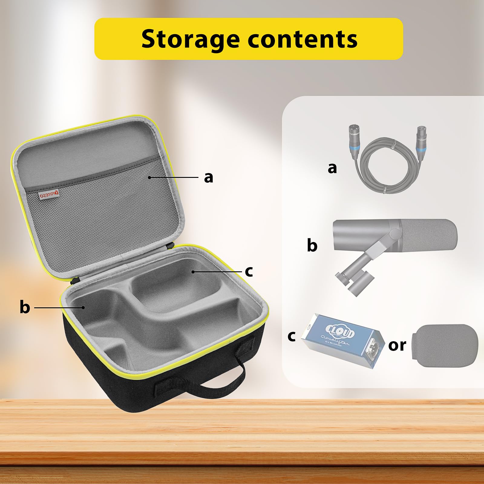 Shure SM7B and Podcast Microphone Case - Hard EVA Material, Bi-Directional Zipper, Compact Size for Easy Travel - Fits Shure SM7B, MV7, MV7X (Box Only) - Image 6