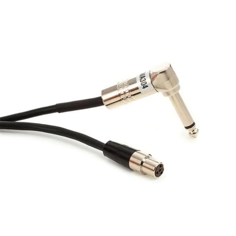 Shure WA304 2' Instrument Cable, 4-Pin Mini Connector (TA4F) with Right-Angle 1/4" Connector - Image 2