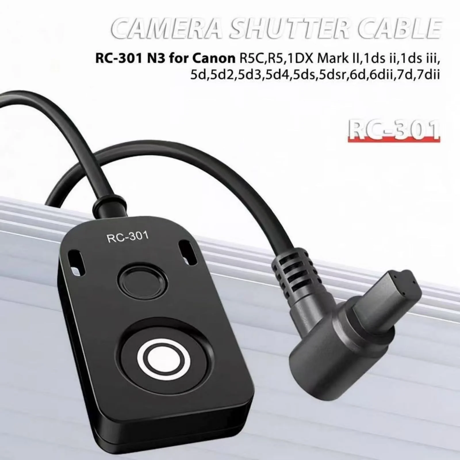 Shutter Release Cable Compatible for Canon Cameras Replaces RS-80N3 R5C、R5、1DX Mark II、1Ds II、1Ds III、5D、5D Mark II、5D Mark III、5D Mark IV、5DS、5DSR、6D、6D Mark II、7D、7D Mark II Remote Shutter Switch - Image 2