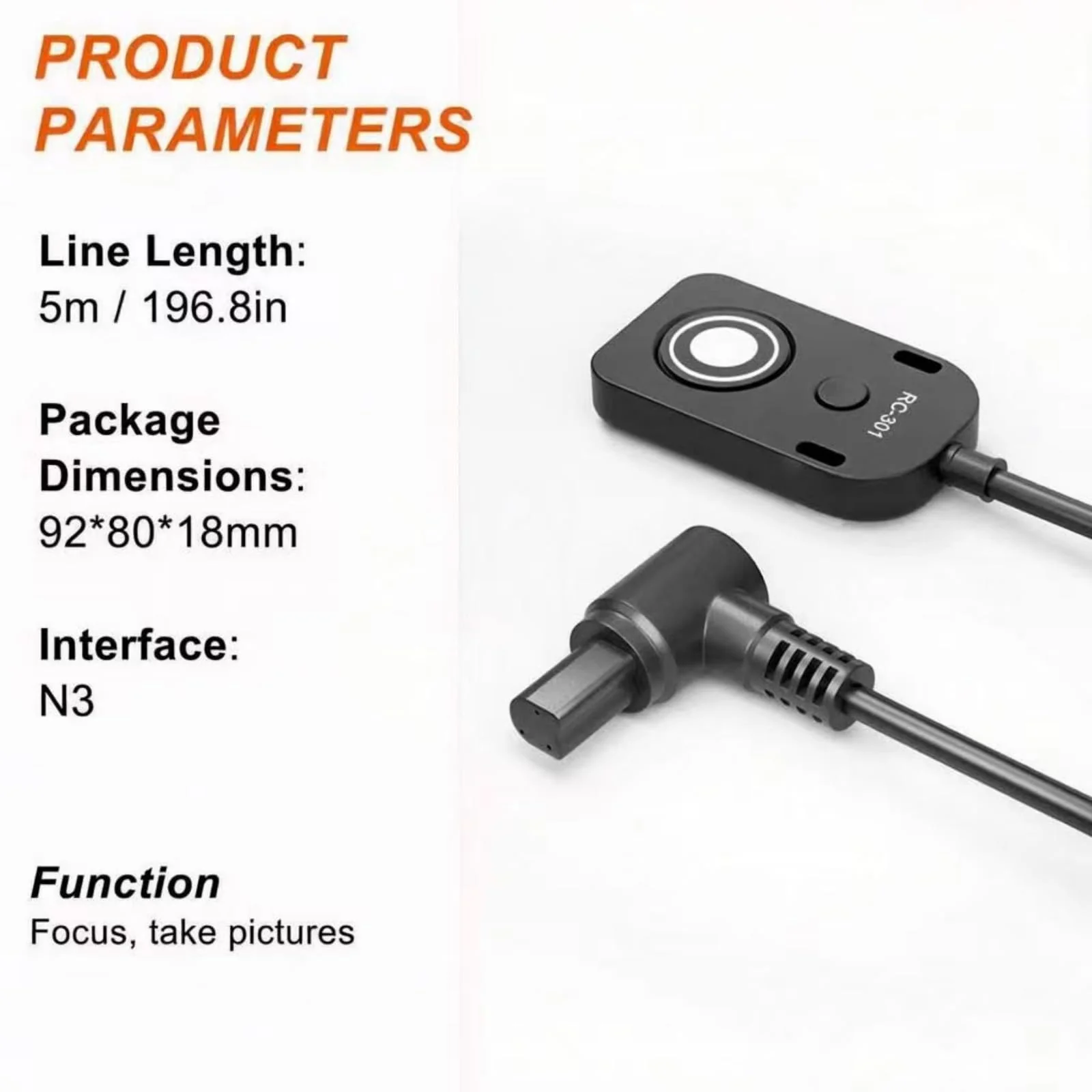 Shutter Release Cable Compatible for Canon Cameras Replaces RS-80N3 R5C、R5、1DX Mark II、1Ds II、1Ds III、5D、5D Mark II、5D Mark III、5D Mark IV、5DS、5DSR、6D、6D Mark II、7D、7D Mark II Remote Shutter Switch - Image 5