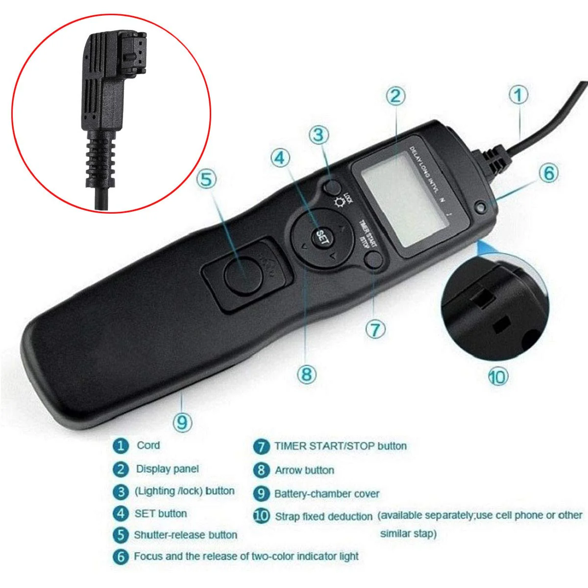 Shutter Release Cable Remote Control for Sony a99, a77, a67, a65, a57, a55, a37, a35, a33, a900, a850, a700, a580, a560, a550, a500, a450, a400 Camera - Image 2