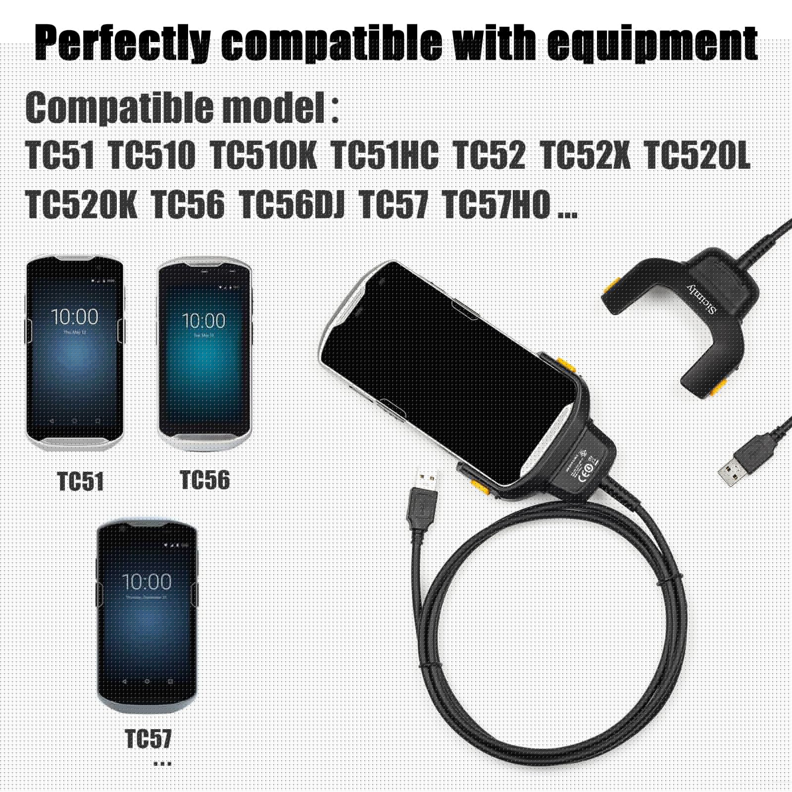 Sicimly TC51 TC56 Charger,for Zebra Scanner TC51 TC510 TC510K TC52 TC56 TC57,5.4V 3A Quick Charge with 6ft PDA Handheld Computer Scanner Cable (Replace CBL-TC51-USB1-01) and USB Data Transfer. - Image 3
