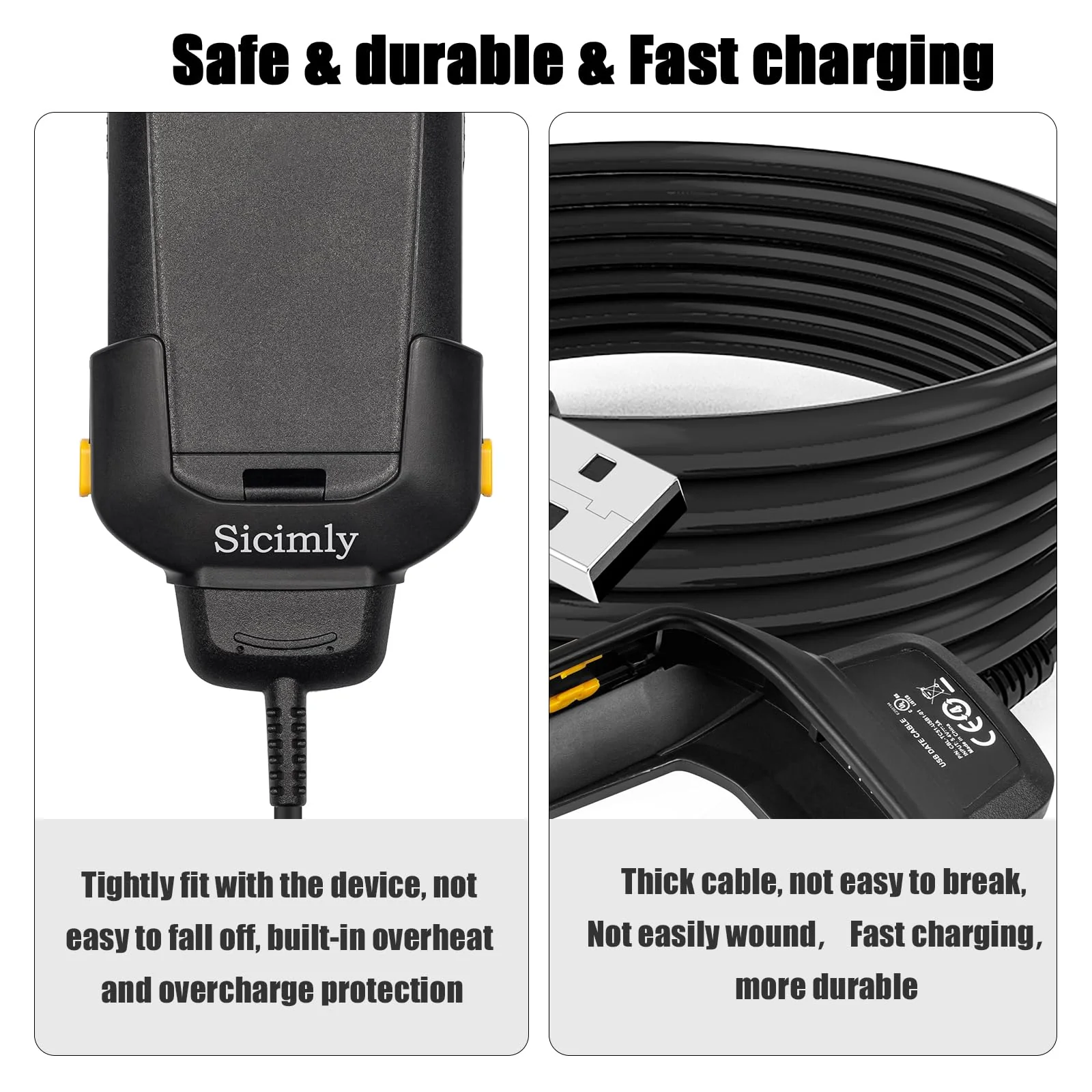 Sicimly TC51 TC56 Charger,for Zebra Scanner TC51 TC510 TC510K TC52 TC56 TC57,5.4V 3A Quick Charge with 6ft PDA Handheld Computer Scanner Cable (Replace CBL-TC51-USB1-01) and USB Data Transfer. - Image 5