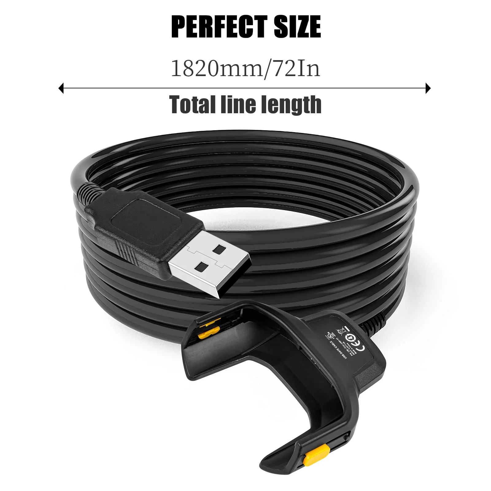 Sicimly TC51 TC56 Charger,for Zebra Scanner TC51 TC510 TC510K TC52 TC56 TC57,5.4V 3A Quick Charge with 6ft PDA Handheld Computer Scanner Cable (Replace CBL-TC51-USB1-01) and USB Data Transfer. - Image 6