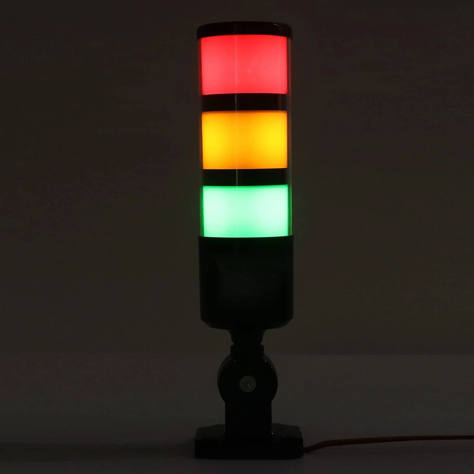 Signal column, red, yellow, green, 3-ply, 12 24 V DC, flashing stacking light, bright LED light for machines - Image 5