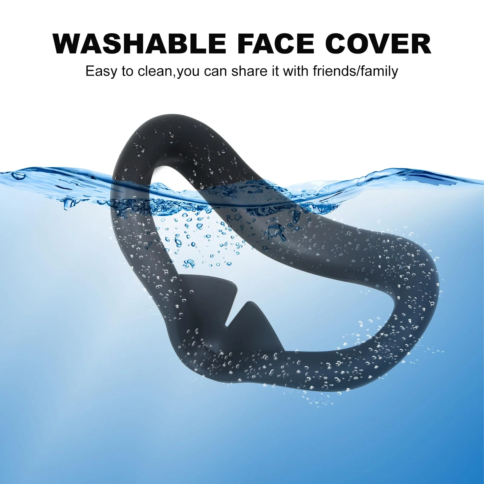 Silicone Case for Meta Quest 3s,Soft Face Cover Virtual Reality Accessories, Q3s VR Facial Skin 1 pcs (Black Silicone Cover) Black Silicone Cover - Image 2