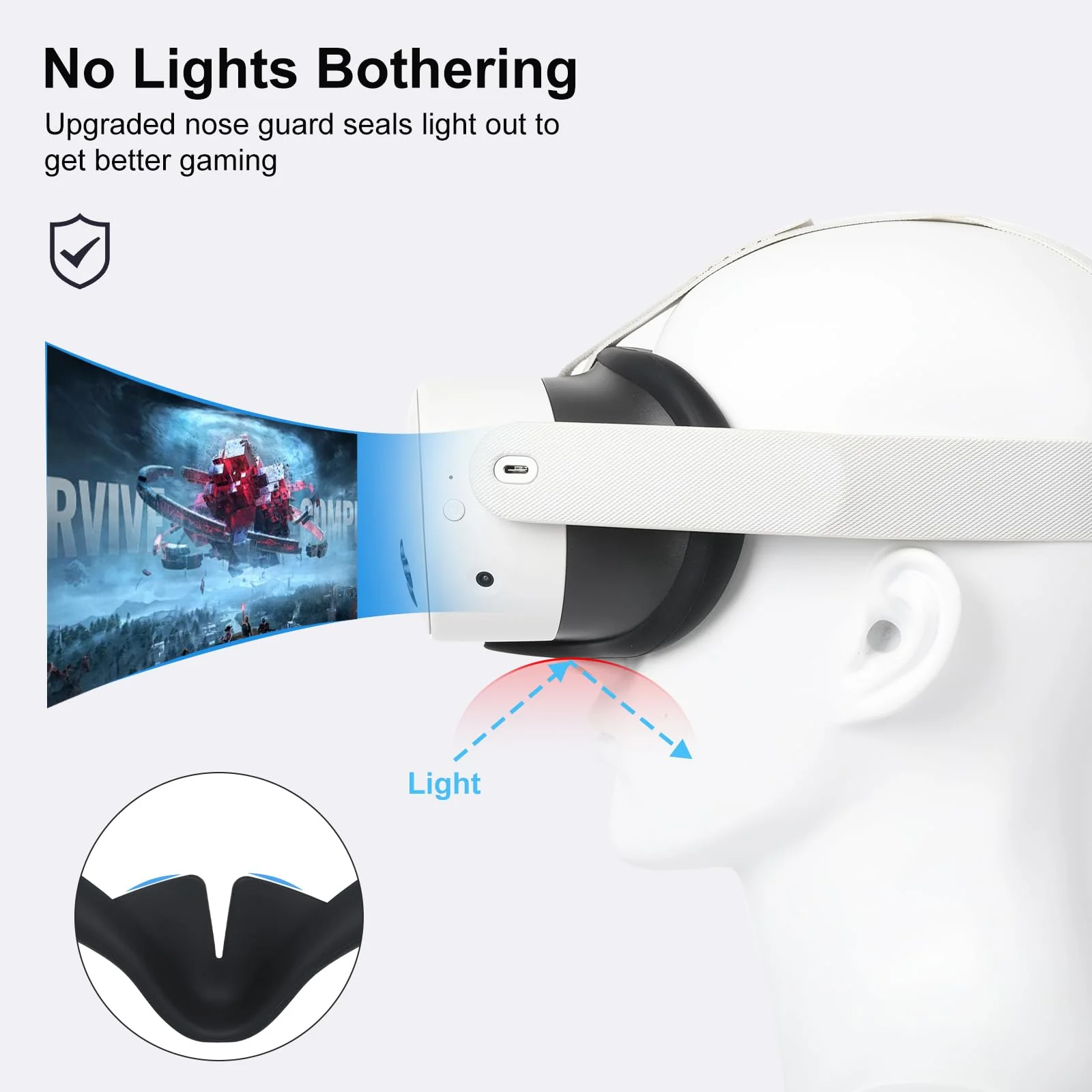 Silicone Case for Meta Quest 3s,Soft Face Cover Virtual Reality Accessories, Q3s VR Facial Skin 1 pcs (Black Silicone Cover) Black Silicone Cover - Image 4